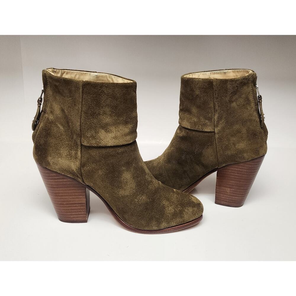 Rag & Bone Women's Classic Newbury Suede Leather Olive Green Bootie Shoes US 7.5 - Picture 5 of 11